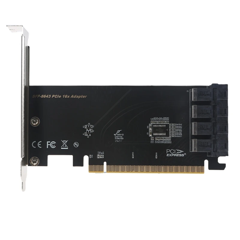 

PCIe 16X to 4 Port SFF-8643 Adapter Card to PCi-NVME SSD for PCIe3.0