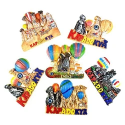 Byzantine Cave Church Hot Air Balloon In Cappadocia, Turkey 3D Fridge Magnets Travel Souvenirs Refrigerator Magnetic Sticker