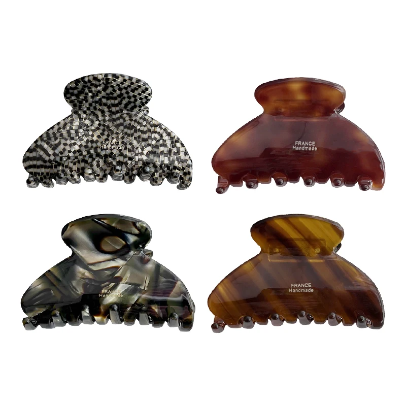 

South Korea France French Minimalist Medium Gold Label Shark Clip Charcoal Sugar Back of Head Princess Head Grip Clip