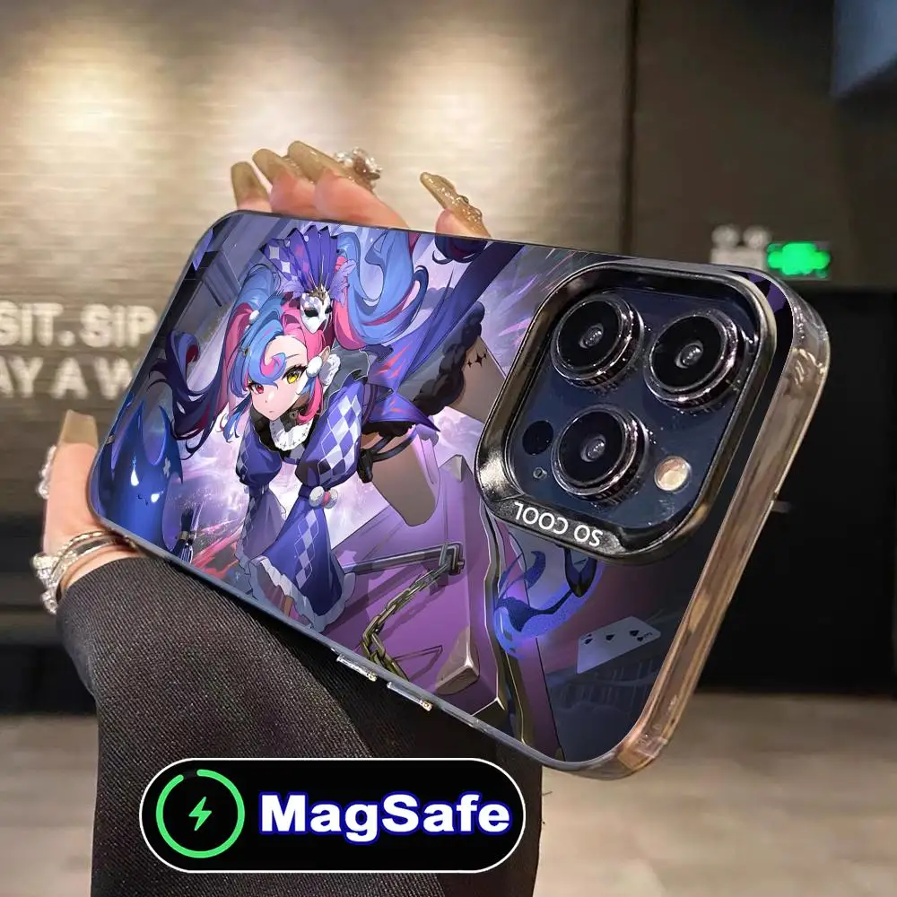 

Чехол для телефона Wuthering Waves Roccia для iPhone 16, 15, 14, 13, 12, 11 Pro Max Plus MagSafe, полупрозрачный чехол для смартфона с цветным принтом