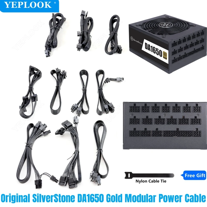 Modular Power Cable Only for SilverStone DA1650 GOLD Power Supply PSU, GPU PCIe 8Pin 6+2Pin, EPS12V 4+4Pin CPU Power Cable 18AWG