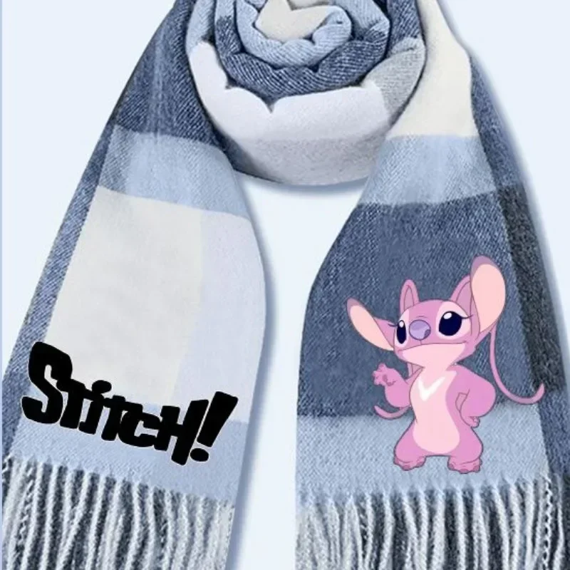 Disney Stitch New Cute Men and Women Autumn and Winter Comfortable, Soft and Fashionable Cartoon Versatile Warm Couple Scarves