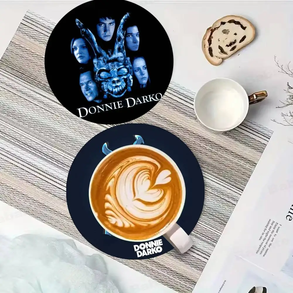 Movie Donnie Darko Themed Wooden Coaster Creative Heat-Resistant Non-Slip Table Mat, Suitable for Protecting Desktop