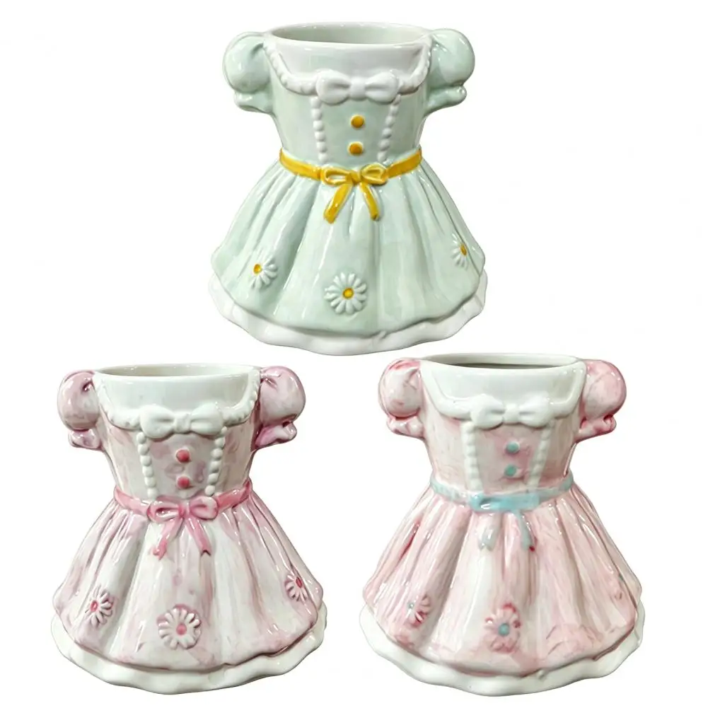 2026 Princess Dress Makeup Storage Box Makeup Brush Storage Box Princess Dress Shape 3D Printed Pen Holder Large Capacity Organi