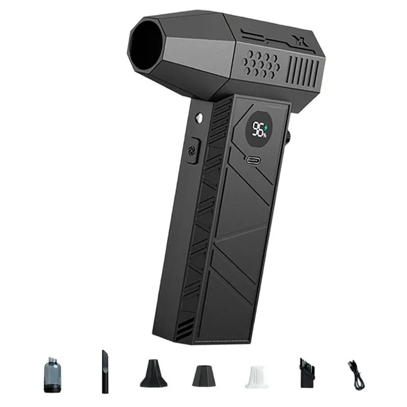 

A25F-C6pro Мини-воздуходувка 350000 об/мин Бесщеточный двигатель Мощный воздуходувка Дисплей Светодиодное освещение для уборки дома и автомобиля