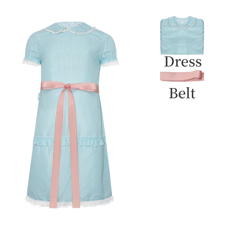 Film The Shining Cosplay Costume Grady Twins travestimento vestito blu per ragazze abiti Halloween Carnival Party Clothes gioco di ruolo