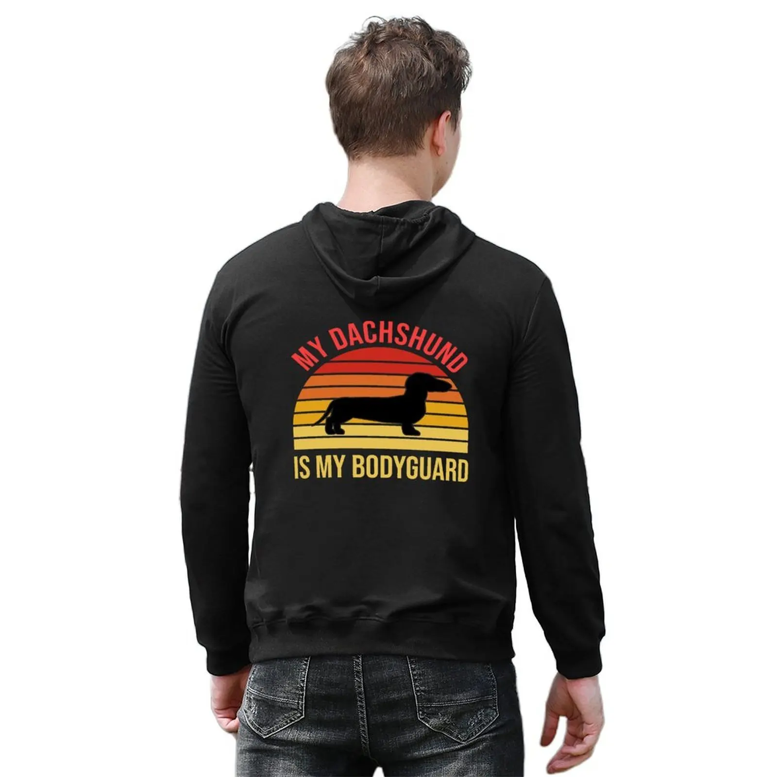 My Dachshund هو My Bodyguard هوديي الرجال قميص العرق مجموعة الكورية نمط ملابس رجالي مصمم ملابس رجالي ملابس الرجال هوديي