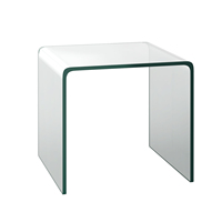 Side table glass, bedside table U-shaped transparent glass table square living room table coffee table coffee table for