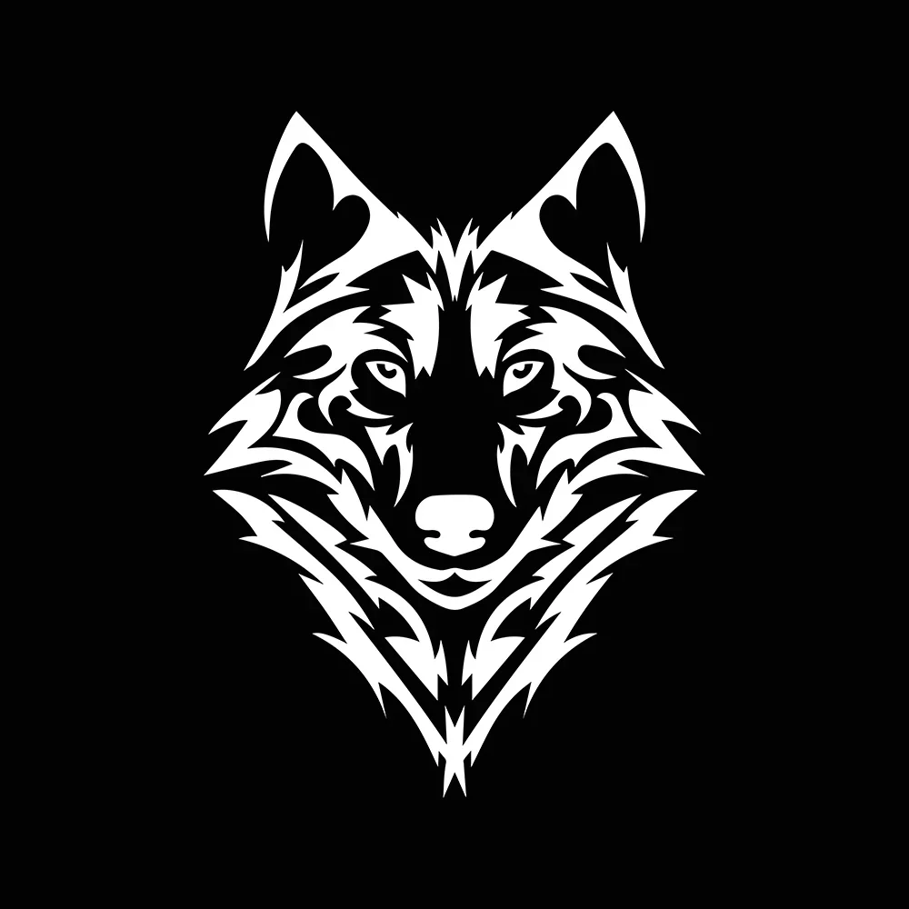 Cool Wolf Head Car Sticker Decals  Styling Decoration Door Window Vinyl  Stickers Wall  Accessories 16x11.7cm