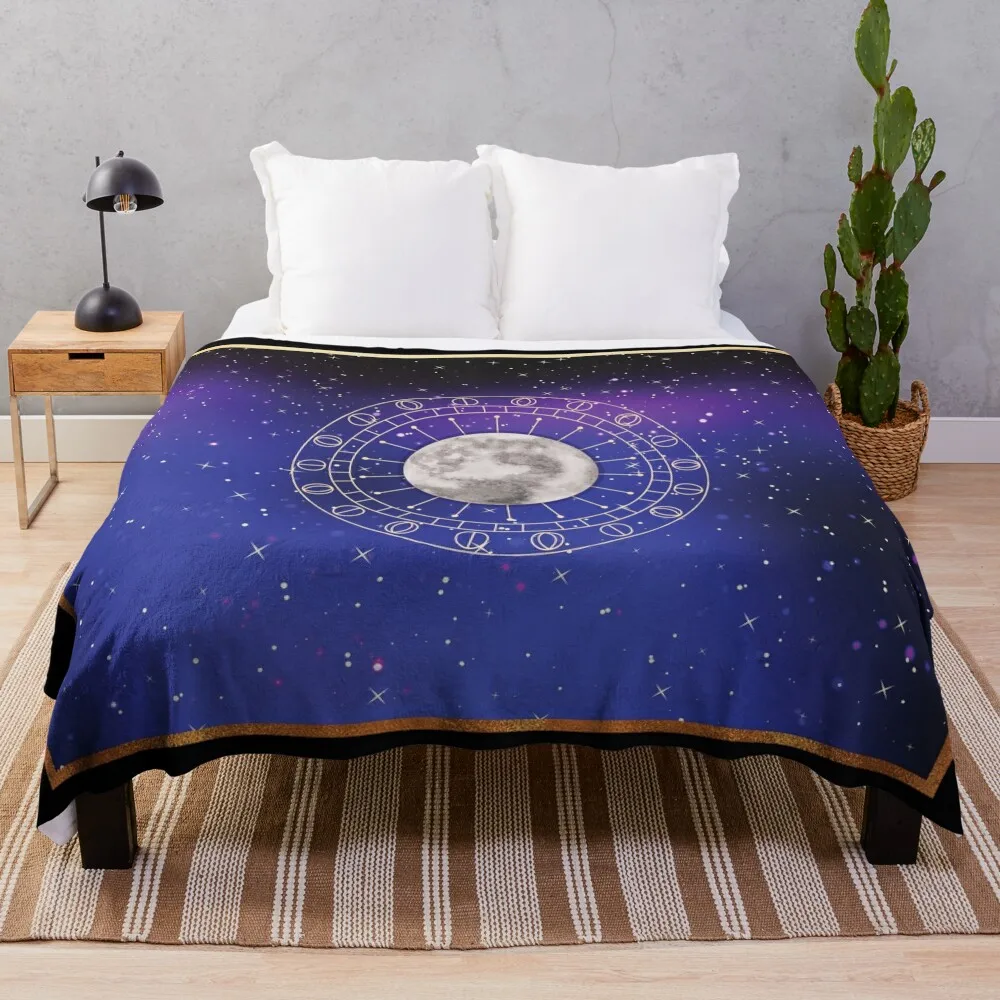 Moon Cycles Throw Blanket Thins Travel Blankets For Bed Decoratives Blankets