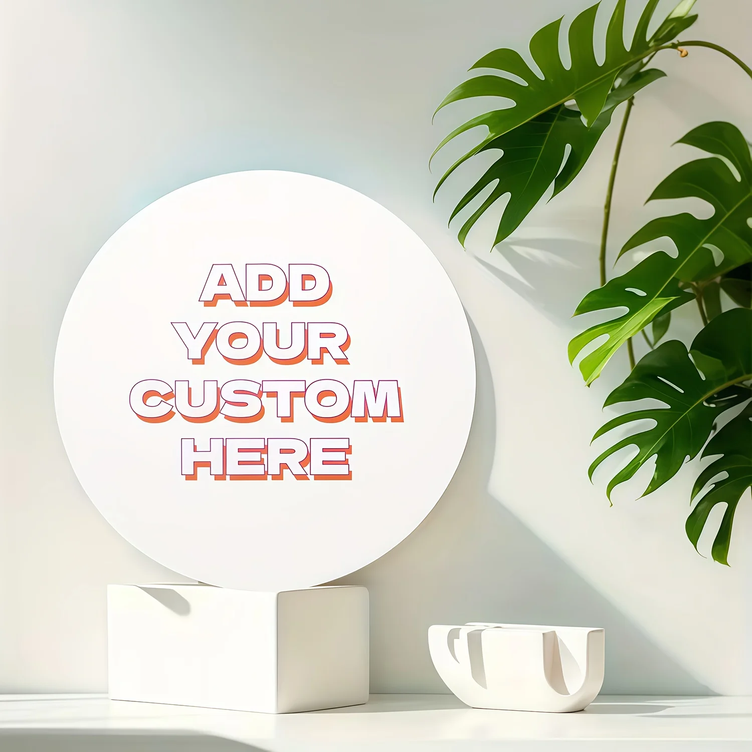 Customizable 20cm Round Iron Sign, Weather Resistant, HD Print for Indoor & Outdoor Decor