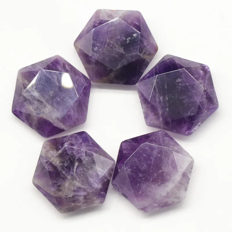 Star of David Crystal Stone Beads Ornament Six Pointed Star No Hole Natural Amethyst Obsidian Beads Jewerly Home Decorations