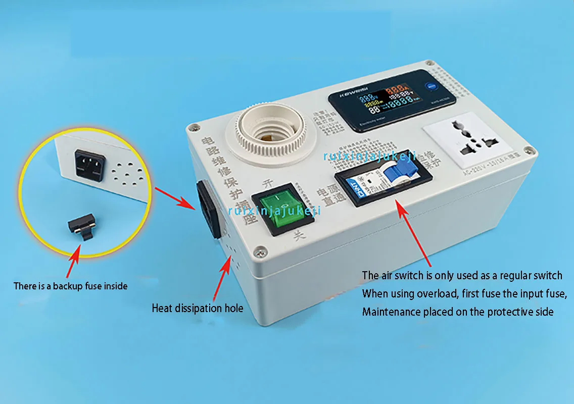 ポータブル電気メンテナンスプラグ,切り替え電源,誘導調理器,テレビ電源,ammeter,LEDテスト