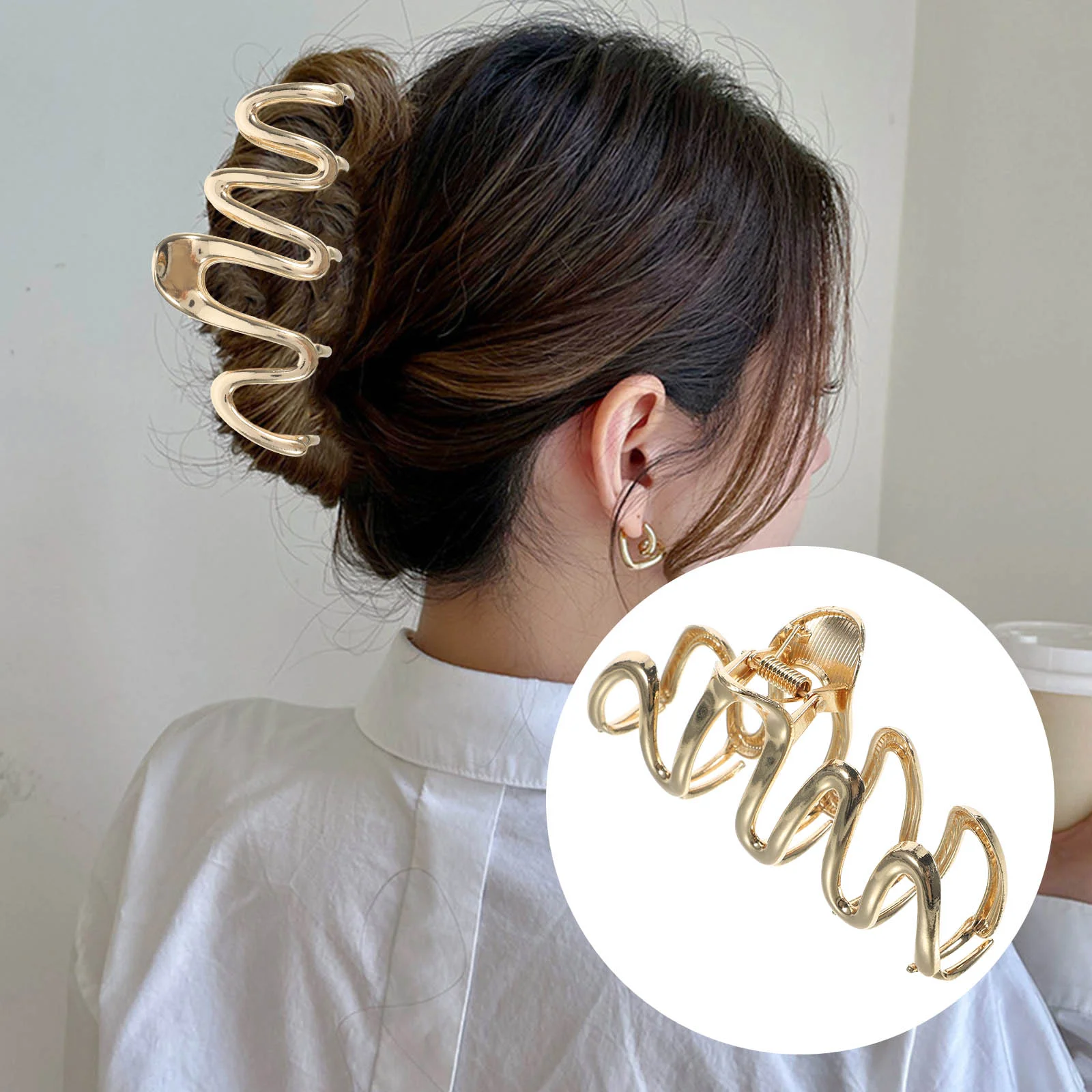 

Jumbo Metal Wave Non Big Claw Thick Accessories Women's Clamps Jumbo Claw Thick Large Extra Large Clips Hair for Girls