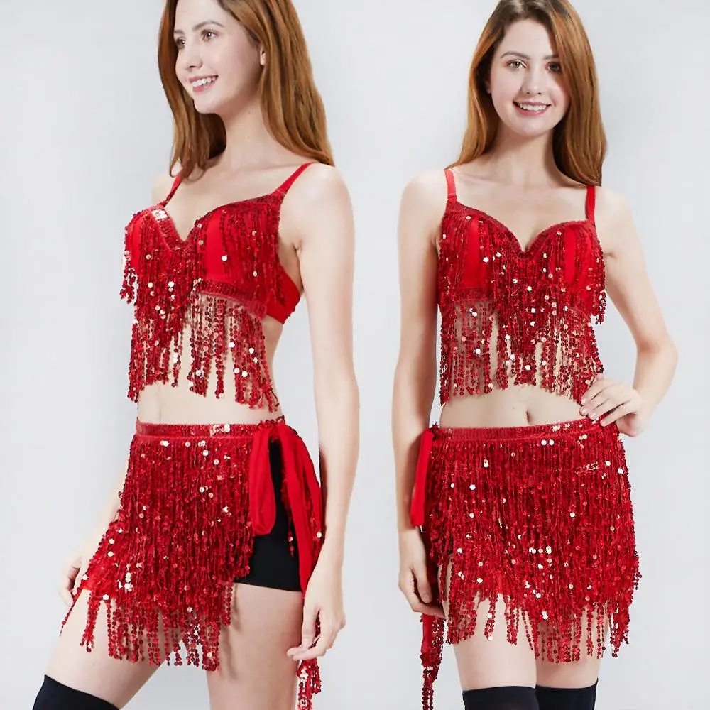 

Halloween Belly Dance Outfit Performance Costume Latin Dance Skirt Chiffon Dancewear Gift Stage Ethnic Women's Fashion
