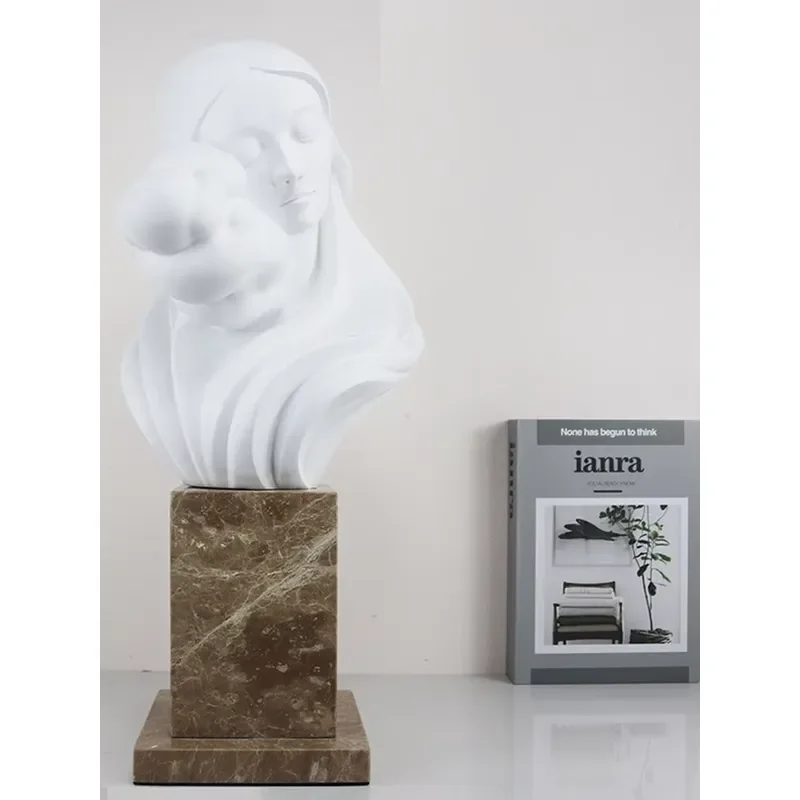 White resin marble abstract art work 220x220x460mm semi-handmade tabletop ornament Chinese mainland suitable for daily gift