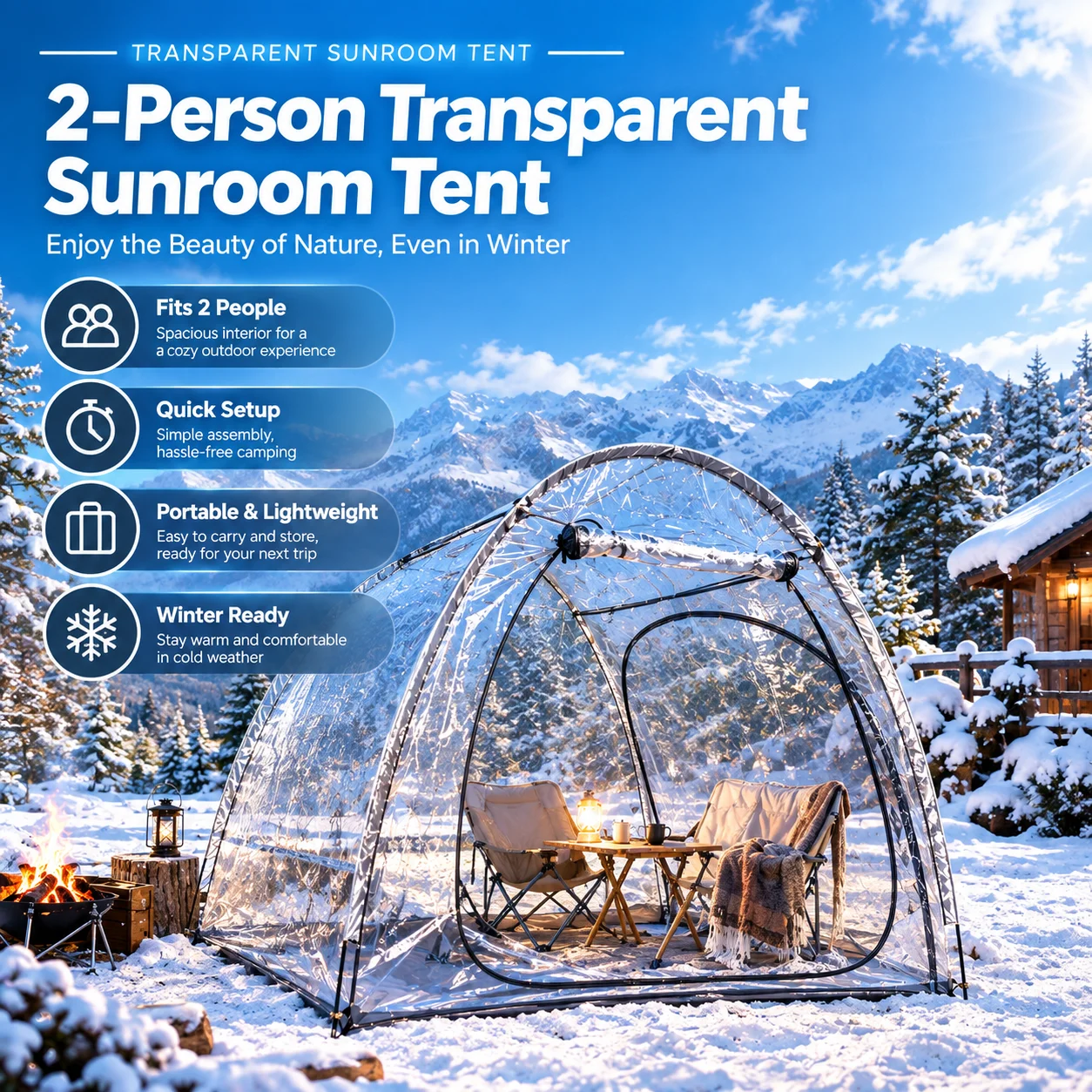 Plant Tent for Cold Protection Pet Tent ＆ Clear Bubble Tent for 1-2 Person, Greenhouse Tent for Indoor ＆ Outdoor Gardening