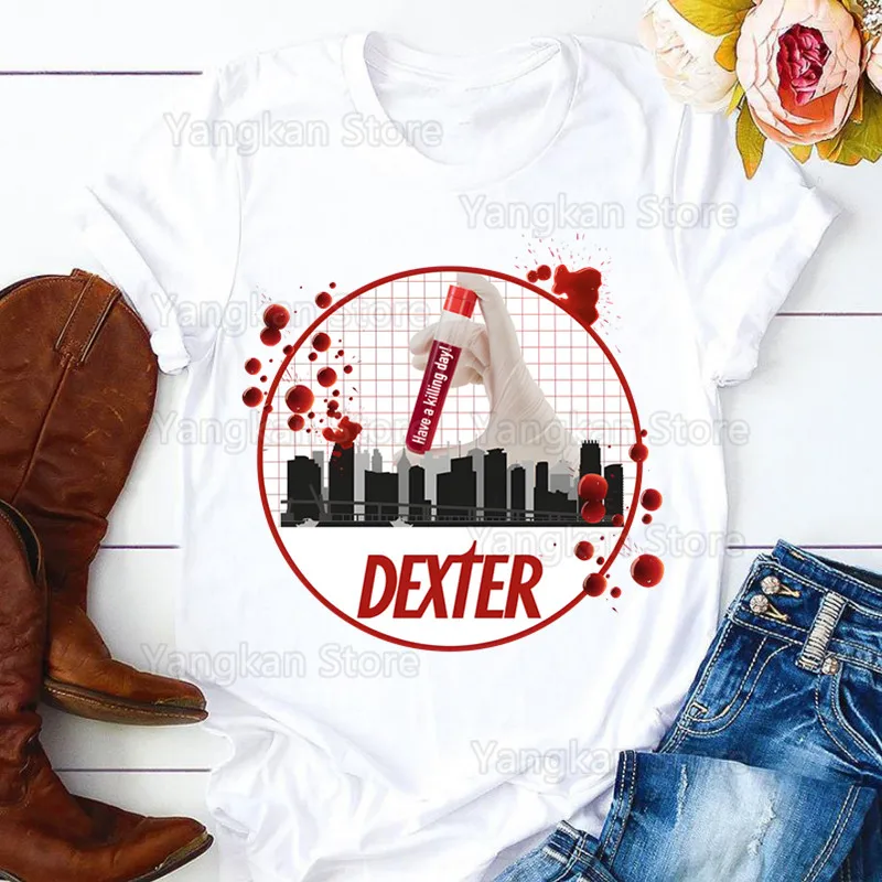 

Dexter Morgan T Shirt Women 90s Graphic T-shirt Harajuku Tops Tee Cute Short Sleeve Tshirt Female Tshirts