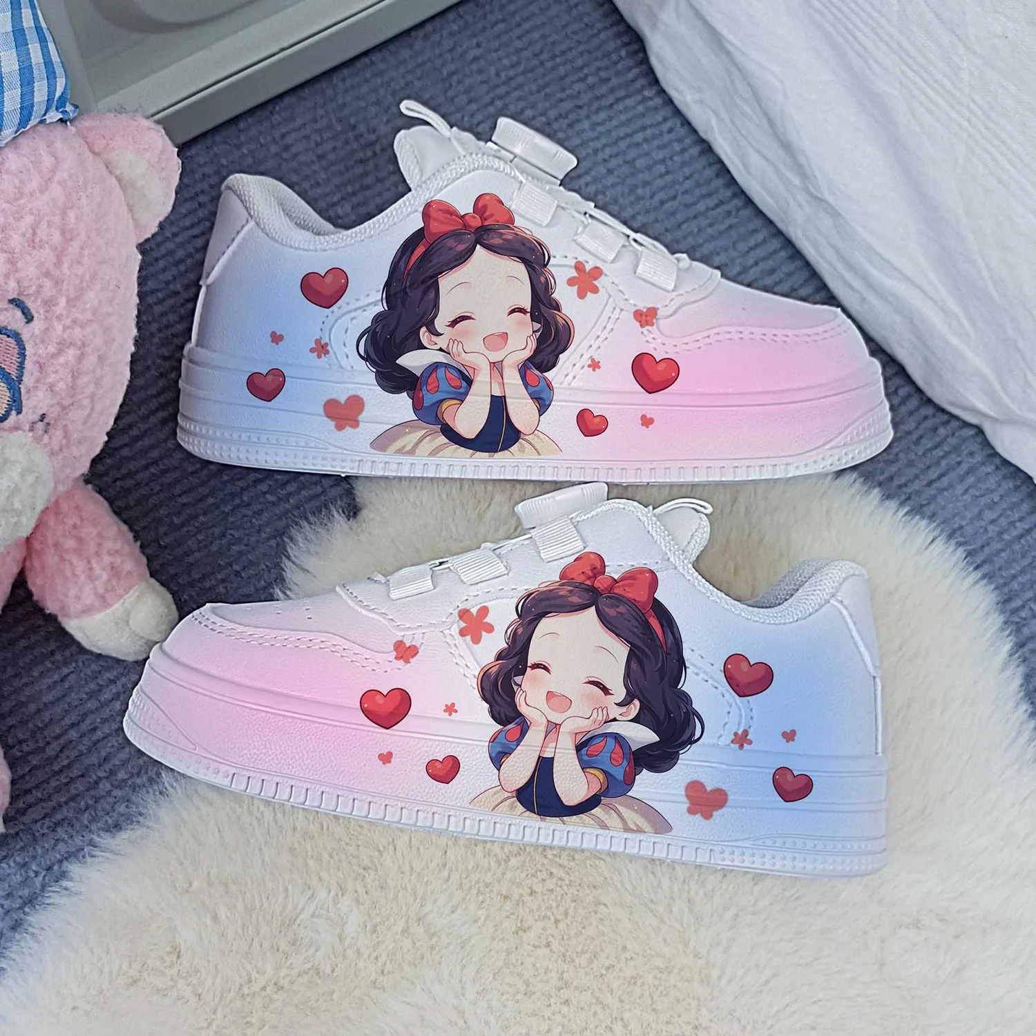 Disney kids cartoon Snow White princess cute Casual shoes non-slip soft bottom sports shoes for child gift