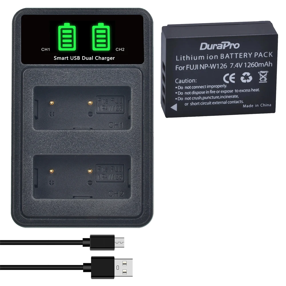 NP-W126 Bateria NPW126 NP-W126S Battery + Fast Charger for Fujifilm X100F X-A10 X-A7 X-A5 X-A3 X-A2 X-A1 X-E2 X-E2S X-Pro1