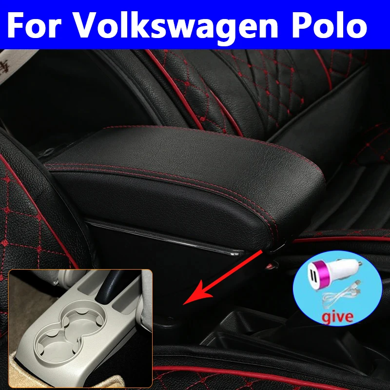 

Для Volkswagen POLO Подлокотник новый Для VW POLO Mk5 6R Vento Автомобильный подлокотник Ящик для хранения деталей салона Автомобильные аксессуары 2012-2018USB