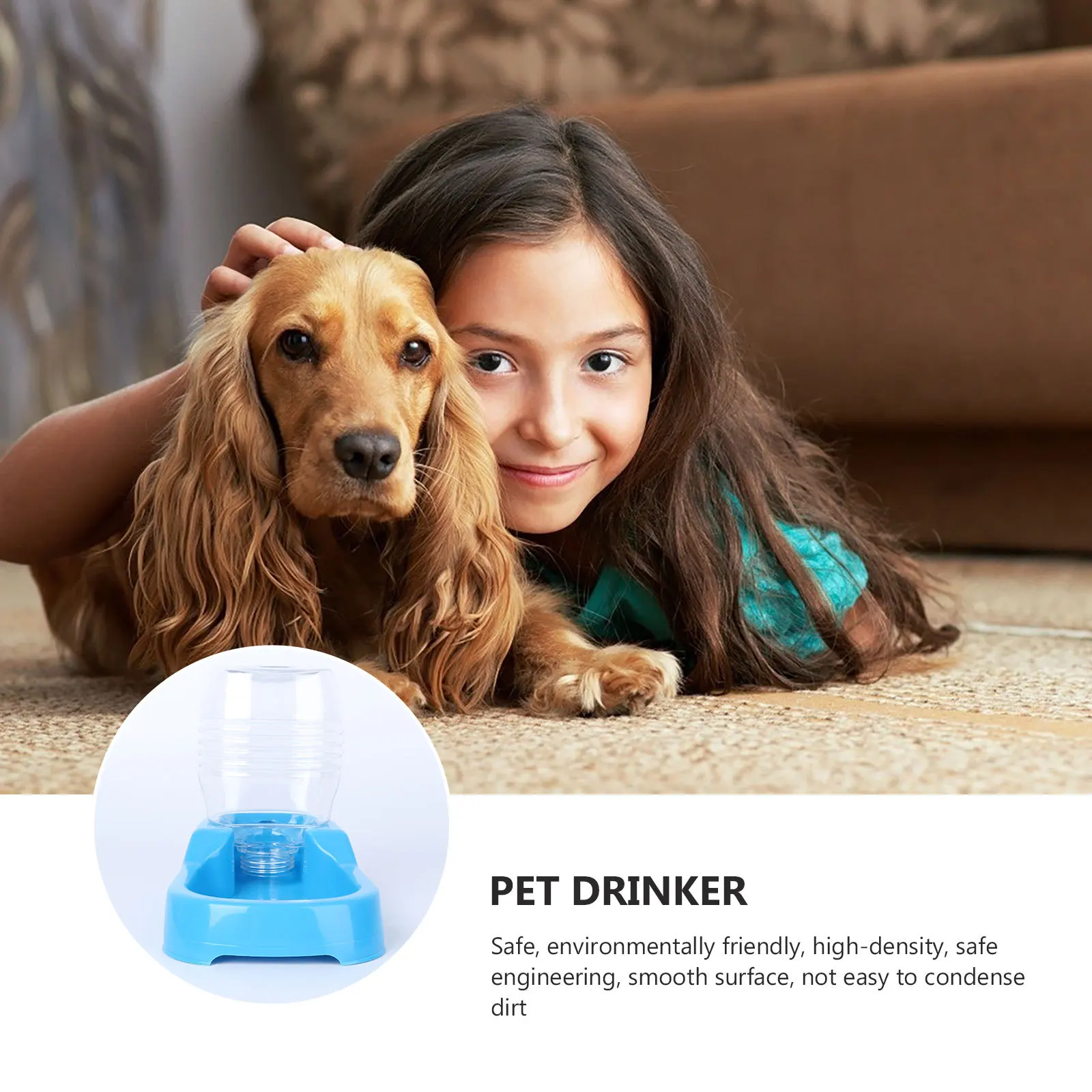وعاء تغذية مياه الحيوانات الأليفة 500 مل، تصميم فريد من نوعه، غير طرف فوق سطح أملس، مادة آمنة عالية الكثافة، أداة شرب أوتوماتيكية للكلاب