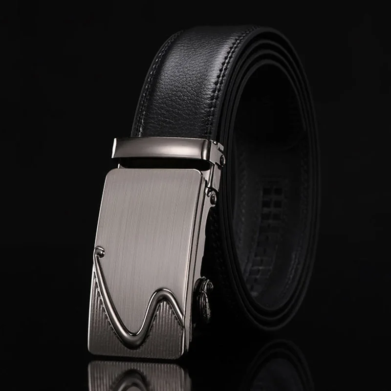 New 3.5cm Men's Automatic Buckle Belt For Travel Shopping Daily Versatile Pu Leather Black Dark Brown Belt For Business Gifts