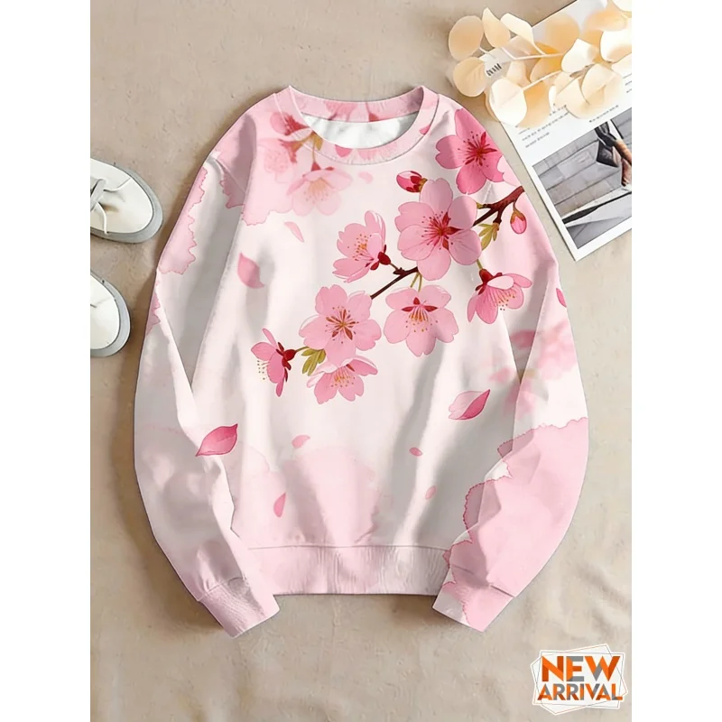 

Flower Pattern Hoodie For Women Colorful Plants 3D Print Pullover Casual Long Sleeve Loose Unisex O-Neck Hoodies Sweatshirt Tops