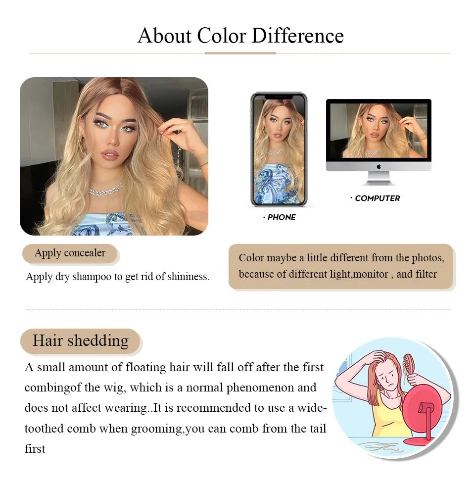 HAIRCUBE Mixed Brown Straight Wigs Dark Roots Natural Hairline 13*6 Transparent Lace Front Synthetic Wig For Women Daily Cosplay