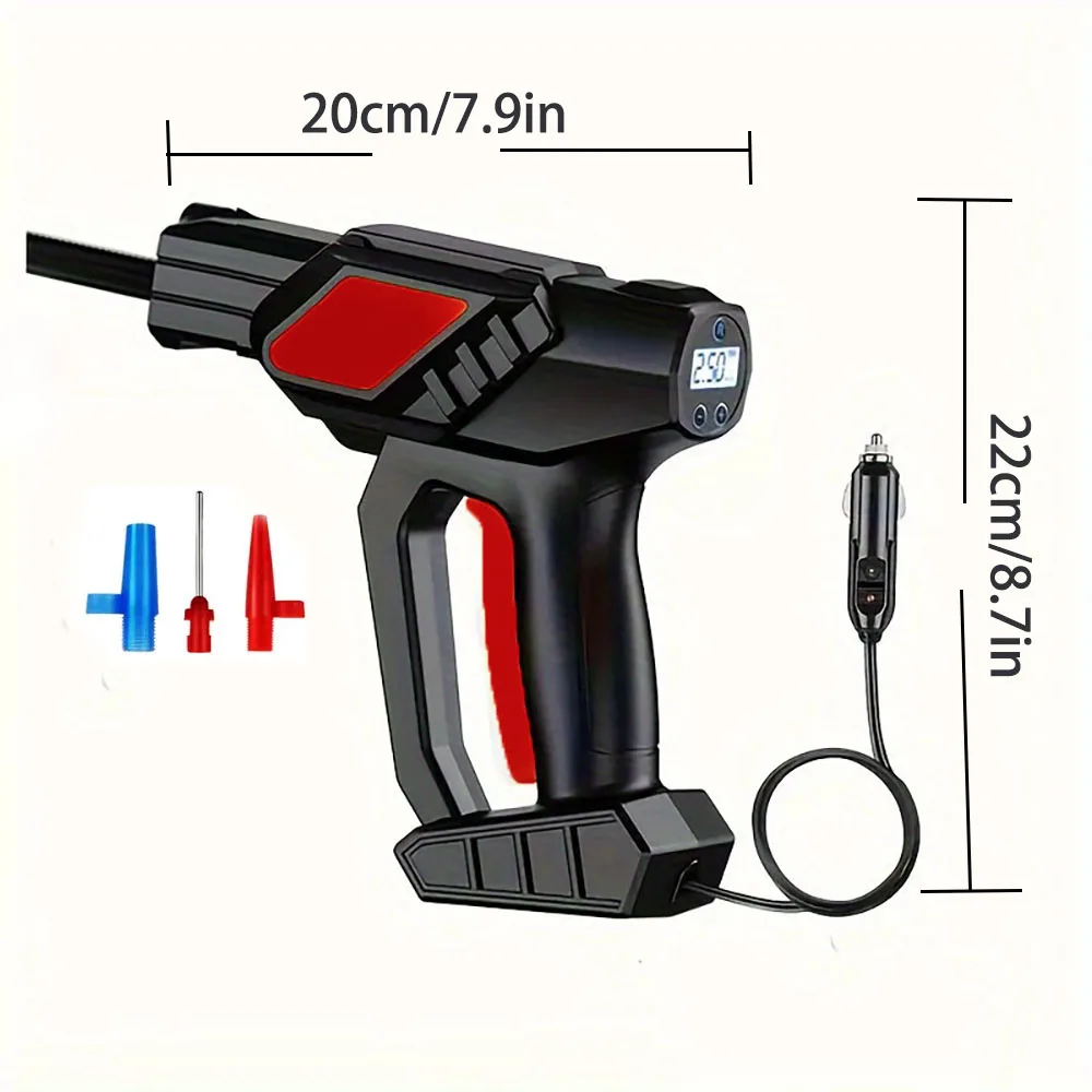 Pompa d\'aria digitale per pneumatici per test della pressione dei pneumatici del compressore d\'aria per auto con gonfiatore a batteria da 120 W