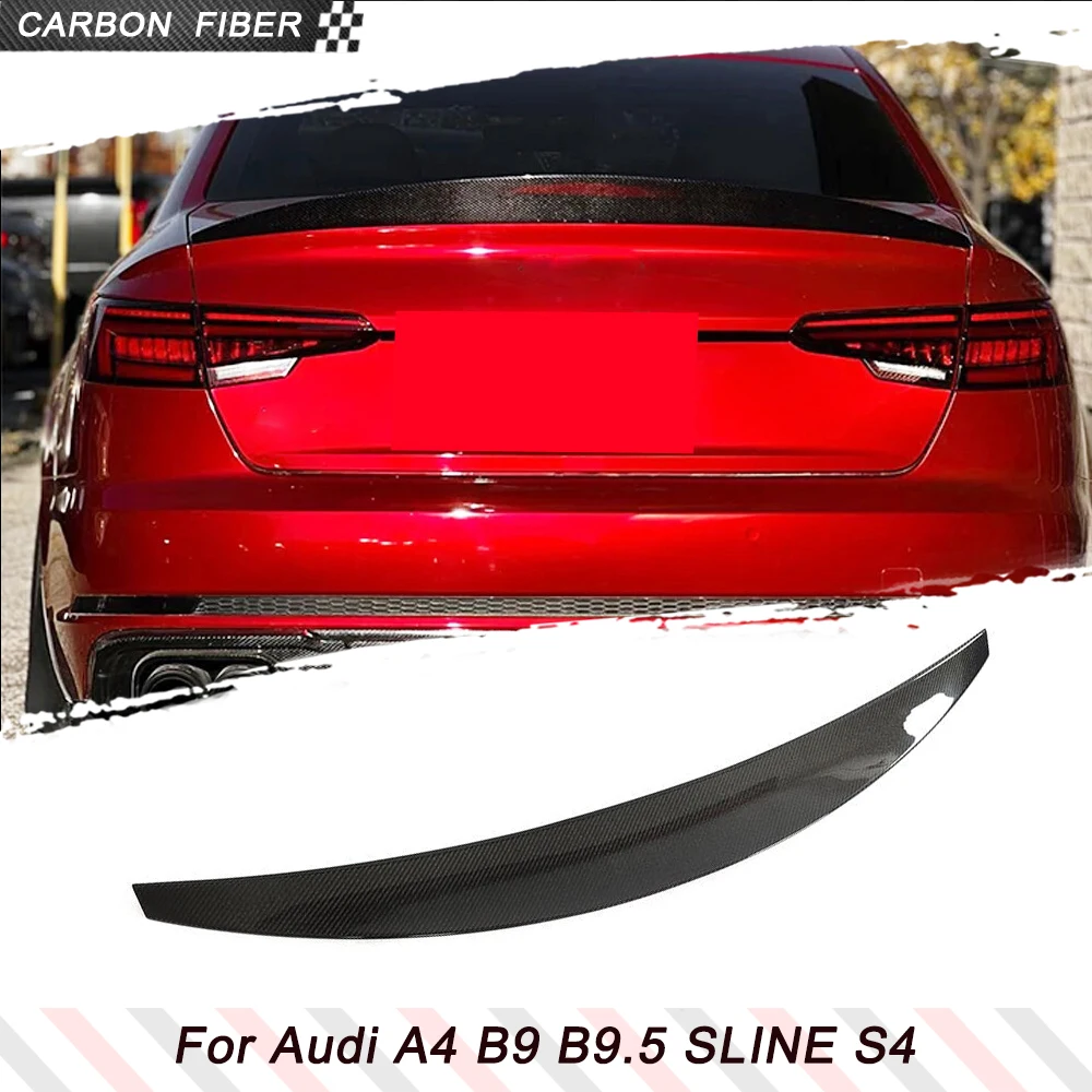 

Carbon Fiber Car Trunk Spoiler Boot Lip Wing Lid for Audi A4 Sline S4 B9 B9.5 Sedan 2017-2023 Rear Trunk Spoiler Boot Lip Wing