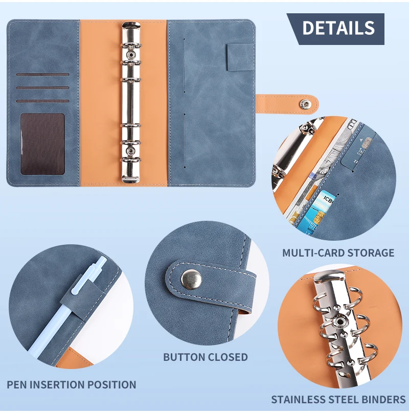 A6 A5 Colorful PU Leather Notebook Budget Binder Planner With Cash Envelopes Or Pockets Or Only Cover