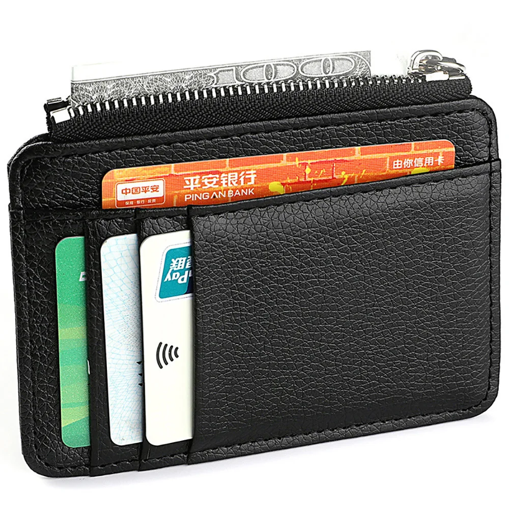 2025 New PU Leather Card Holder Wholesale: Compact Ultra-Thin Zipper ID Case, Short Coin Purse for Women, Best-Selling