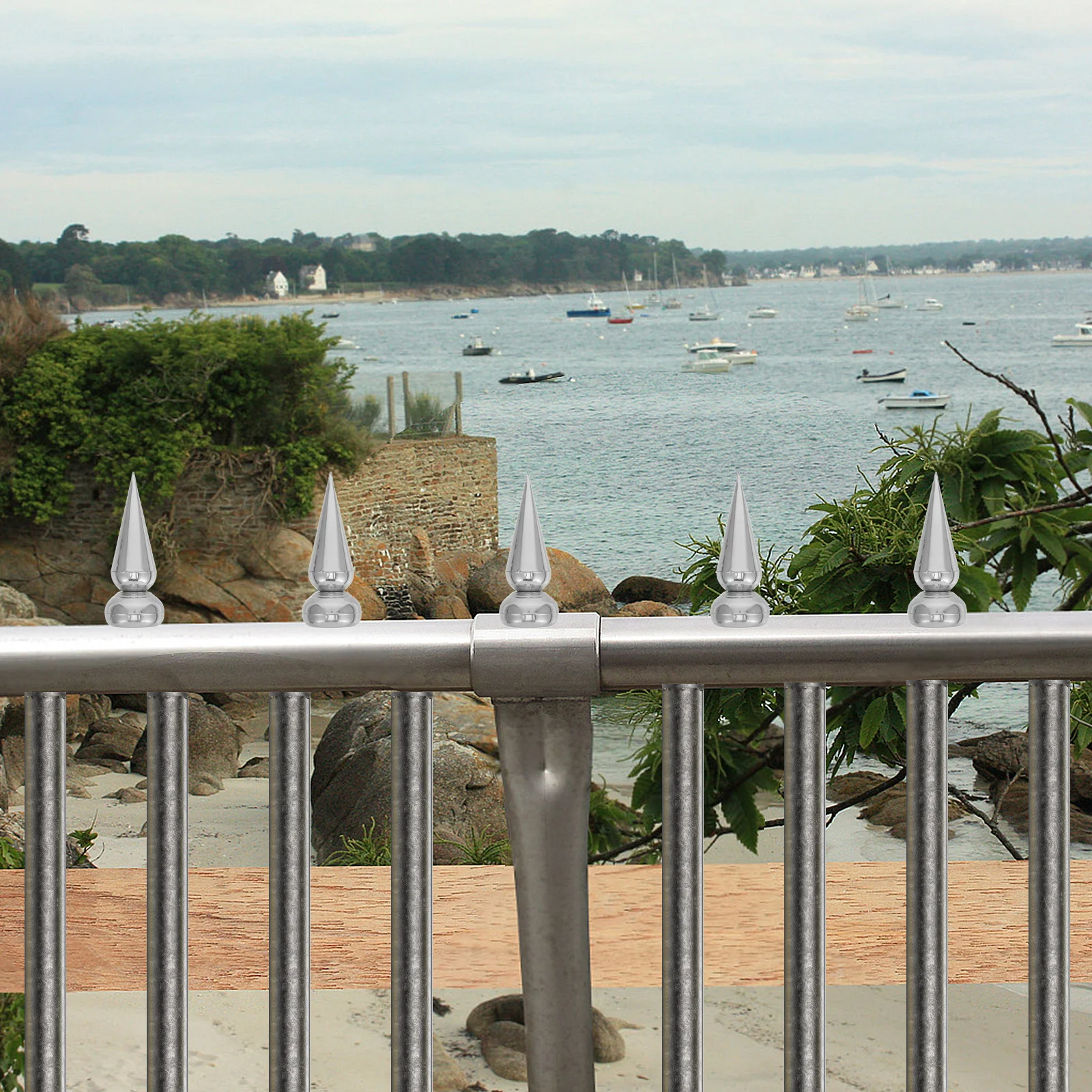 

4pcs Stainless Steel Fence Finials For Square Tubes Outdoor Yard Garden Railing Post Cap Iron Picket Decoration Metal Fence