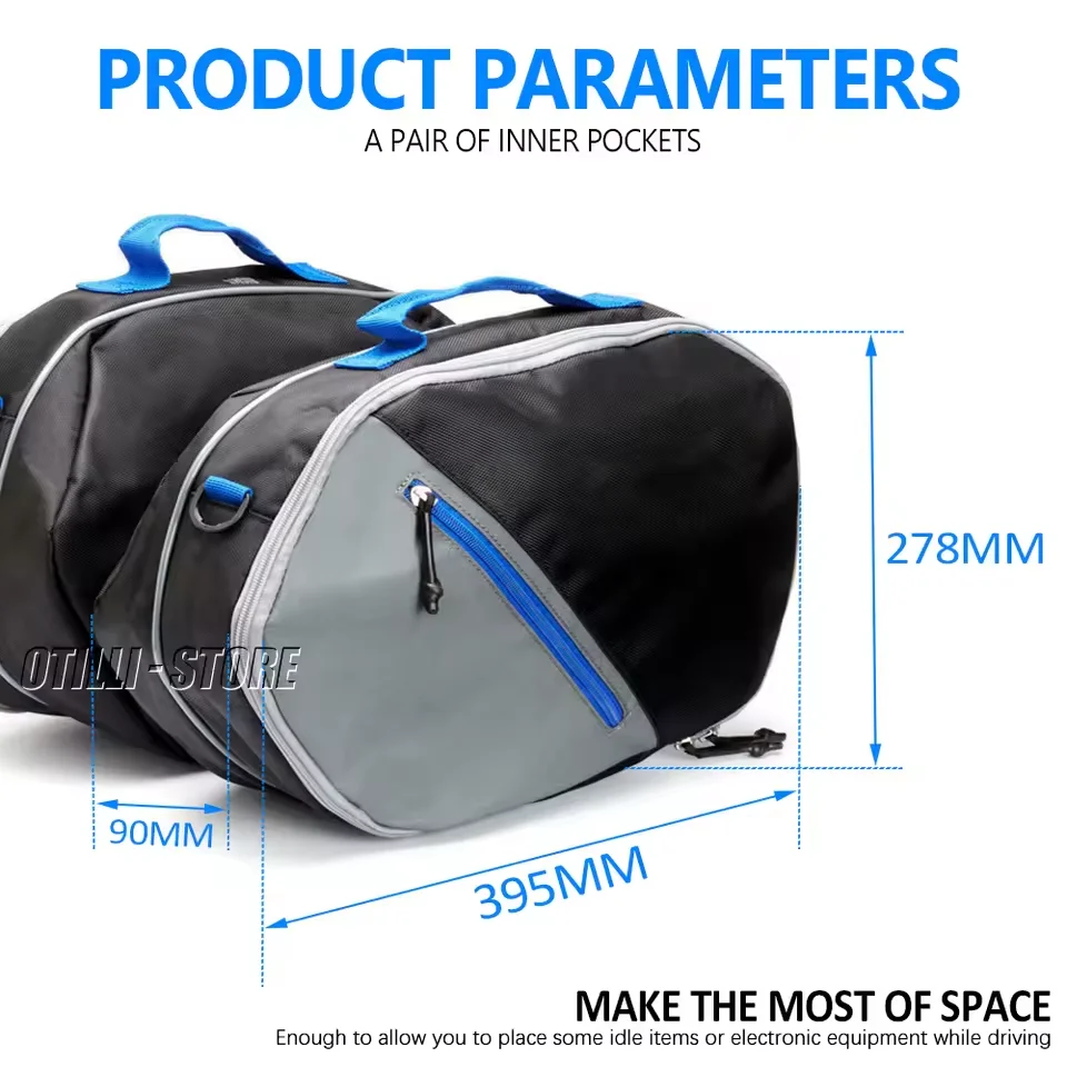 

New Motorcycle Luggage Bags Black Expandable Inner Bags Pannier Liner Tool Box Saddle Bag Suitcases For Yamaha Tracer 700 7 GT