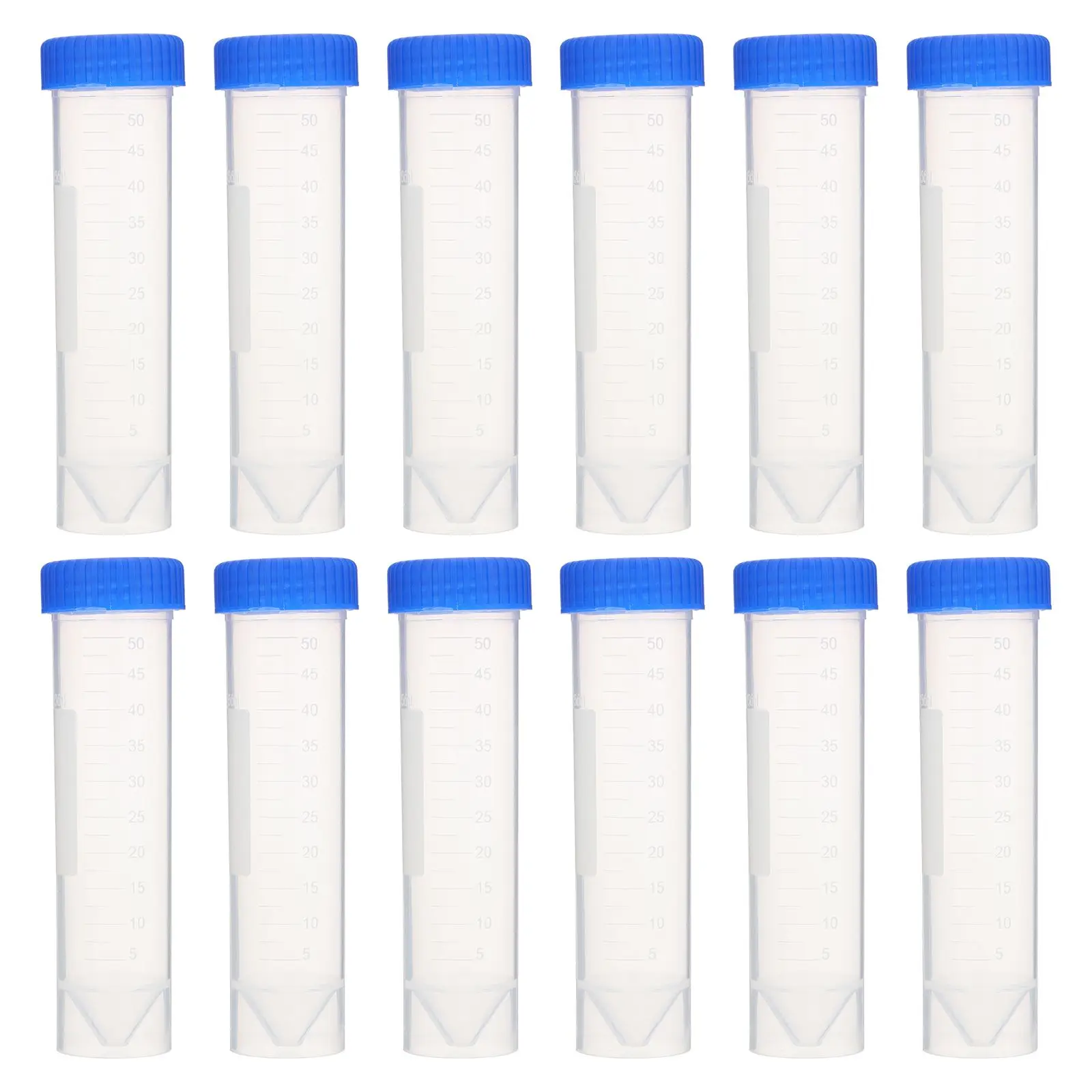 

50 Pcs Tubes High Transparency Plastic 50ML Self Standing Screw Cap Conical Shape Storage Test Tube for Biochemistry