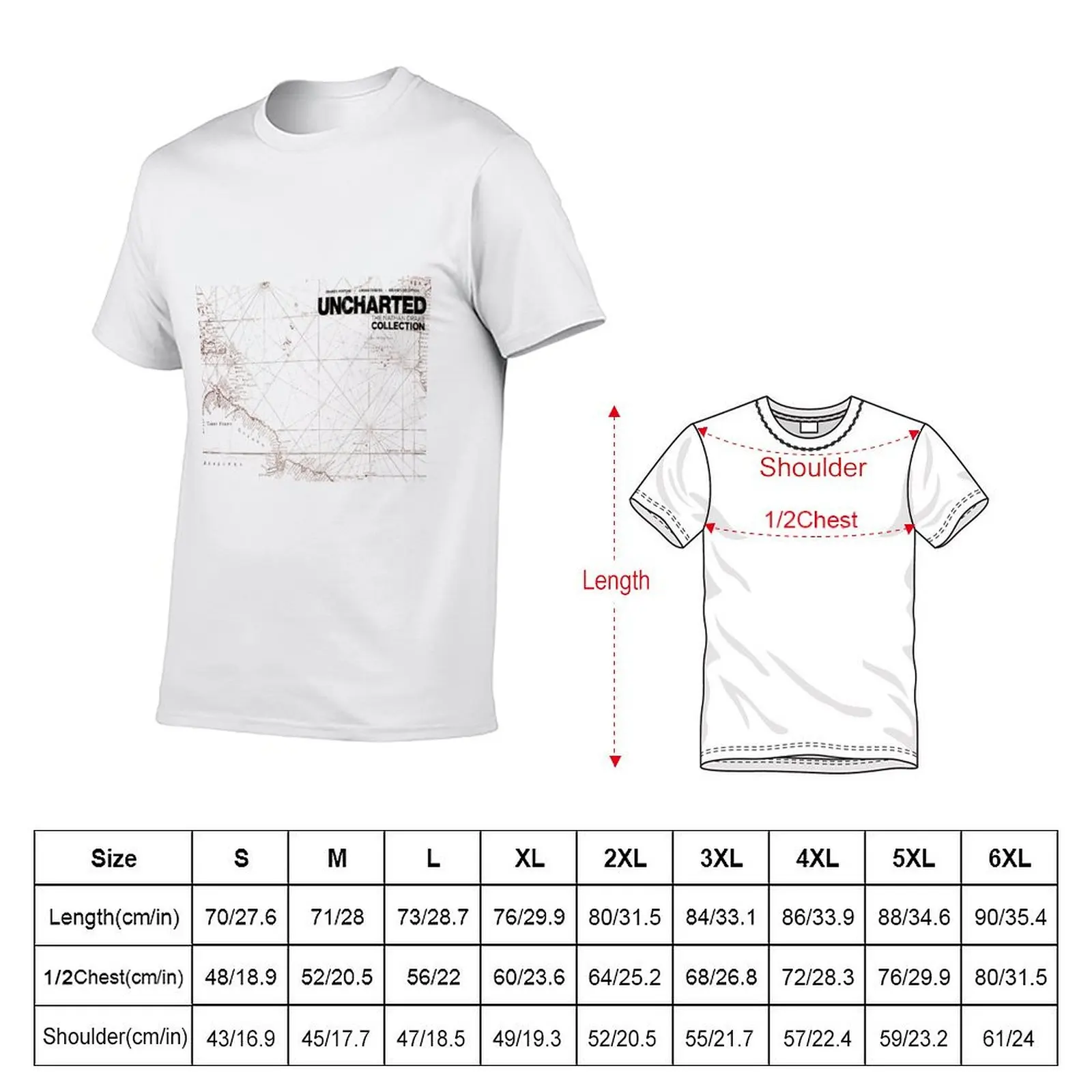 Uncharted Map Design T-Shirt t shirts for man graphic funny g man t shirts for men graphic t shirts for man T-shirt
