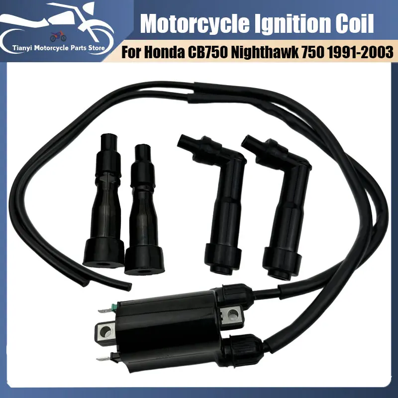 Motorcycle Ignition Coil Kit Fit For Honda CB750 Nighthawk 750 1991-1993 1995-2003 Ignition Parts Replacement 30510-KT7-013