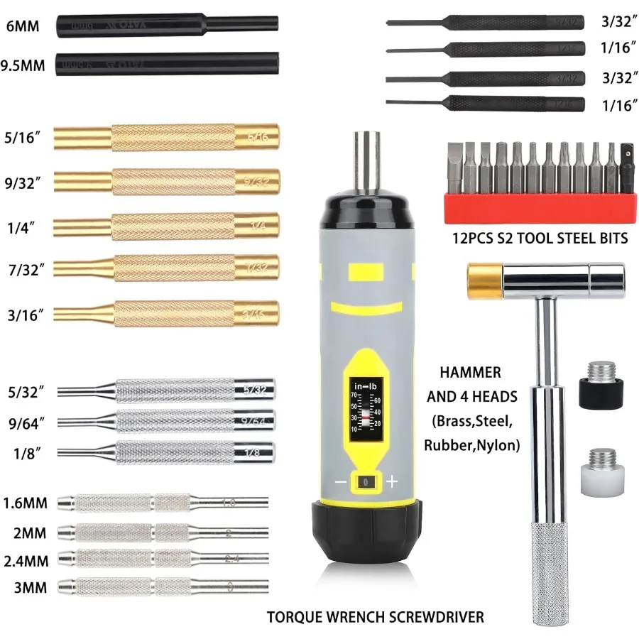 Torque Screwdriver and Pin Punch Set Elite Gunsmithing Tools Absolute Combo for Gun Maintenance Scope Mounting DIY Include S2 B