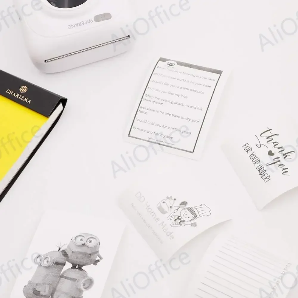 3/6Roll Peripage NO BPA Mini Printer Paper Sticker Self-Adhesive Thermal Paper color lable Sticky Paper for A6 A9 photo Printer