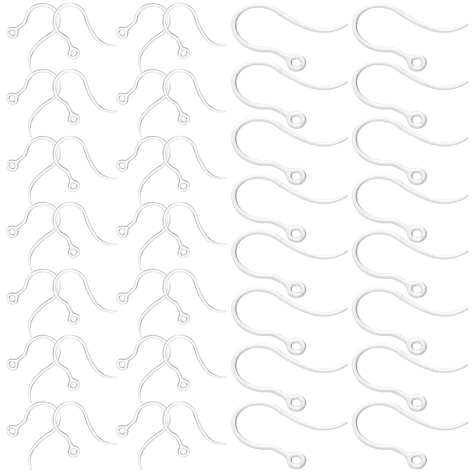 

50pcs Transparent Resin Ear Hooks Earrings Accessories Backs Replacements DIY Dangle Parts Handmade Supplies Smooth Lightweight