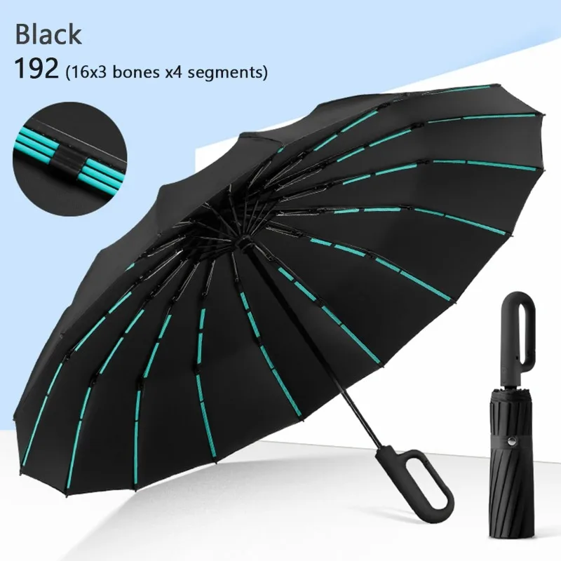 

pgraded -Ribs Automatic Umbrella - Super UV Protection, Large Compact Fold, Unisex Sun & Rain Shield