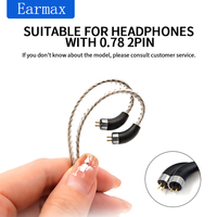 Earmax For Blon Yinyoo Kz BL-01 ST7 HQ8 ZS6 2 Pin 0.78mm Wire Earphones Cable 2.5 3.5 4.4mm Balanced OCC Upgrade Cable