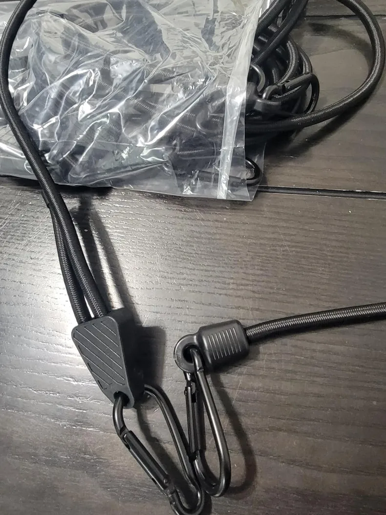 Verstellbare Bungee-Seile mit Haken, 4 Stück, robuste elastische Bungee-Seile für den Außenbereich, Gepäckgurte für Fracht, Camping, Fahrradträger, Zelt – Detail 4