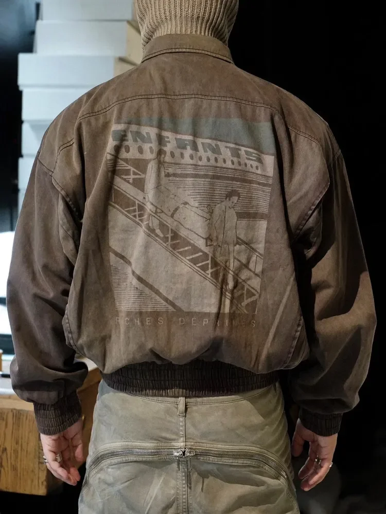ER/D old spray wash double-layer bomber jacket autumn and winter high street with the same trend