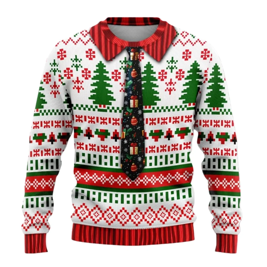 

Funny Men and Women Ugly Christmas Sweater Crew Neck Pullovers New Christmas Jumpers Long Sleeve Top Holiday Party Sweatshirts