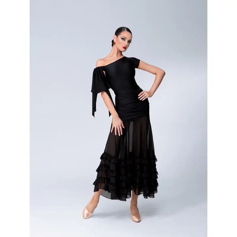 

2025 Modern Dance Skirt New Split Ballroom Dance Skirt Adult Ballroom Dance Clothing Top B038/S026