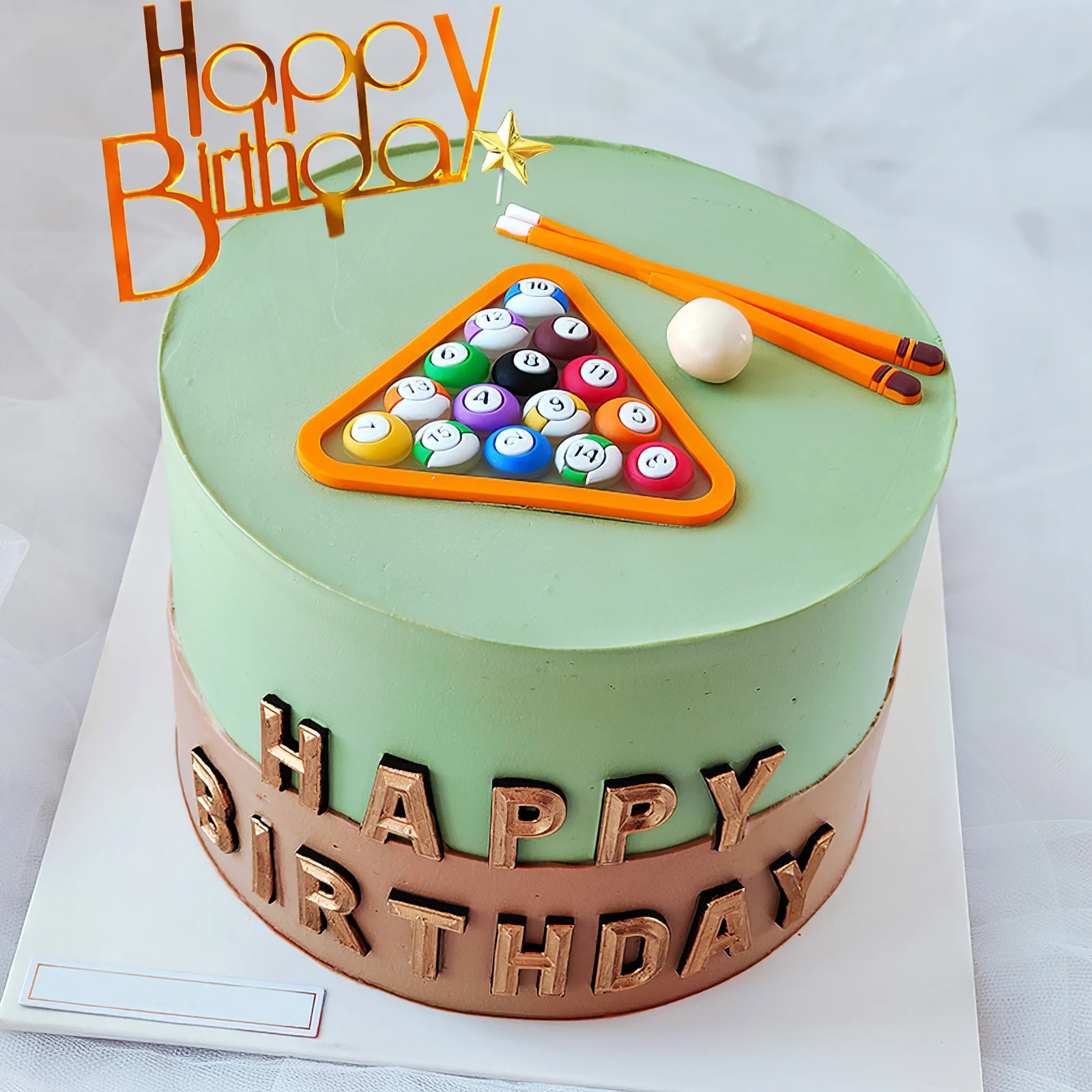 

2Sets Billiards Cake Decor Flexible Glue Crafts DIY Birthday Wedding Party Cake Dessert Decoration Flexible Glue Decor