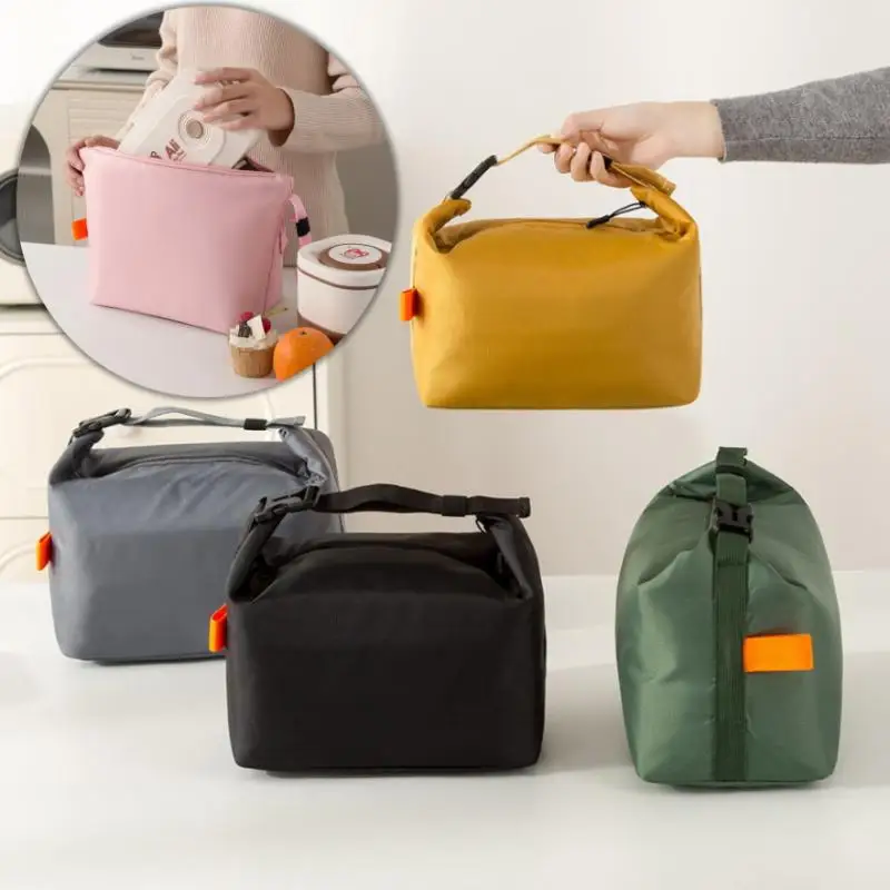 C 1PCS Portable Large Insulated Lunch Bag Reusable Aluminum Foil Thermal Food Tote For Office Meal Box Carrier Cooler Bag