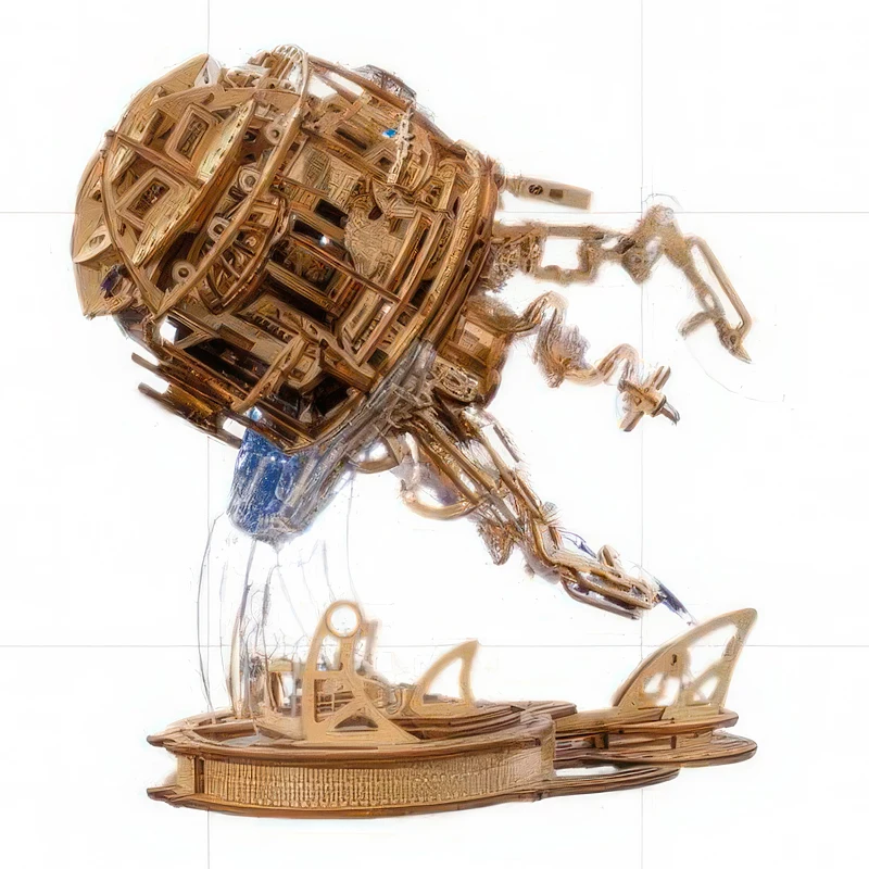 OUZEY DIY Aurora Jellyfish Wooden Blocks 3D Wooden Puzzle With Music & LED Light, Creative Night Lamp Gift for Adults & Teens